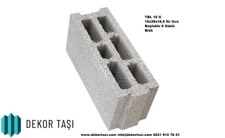 TBL 15 G BİMS (2 sıra boşluklu 6 gözlü) 15x39x18,5 - TBL 15 G