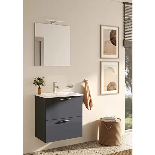 MIA SET60CMÇEKMECELİ(LAV.DLB.DÜZ AYNA)ANTRASİT - VİT75102
