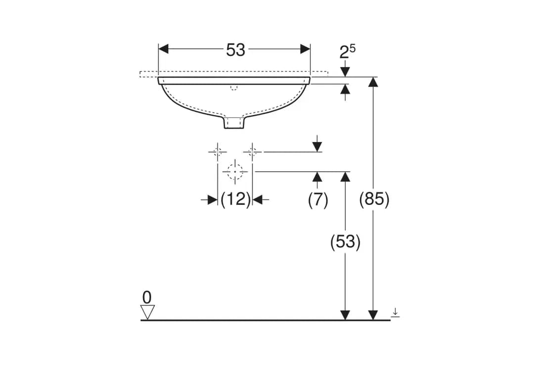 VARİFORM TEZGAHALTI LAVABO DİKDÖRTGEN 36*49 CM - GBR505.060.01.1