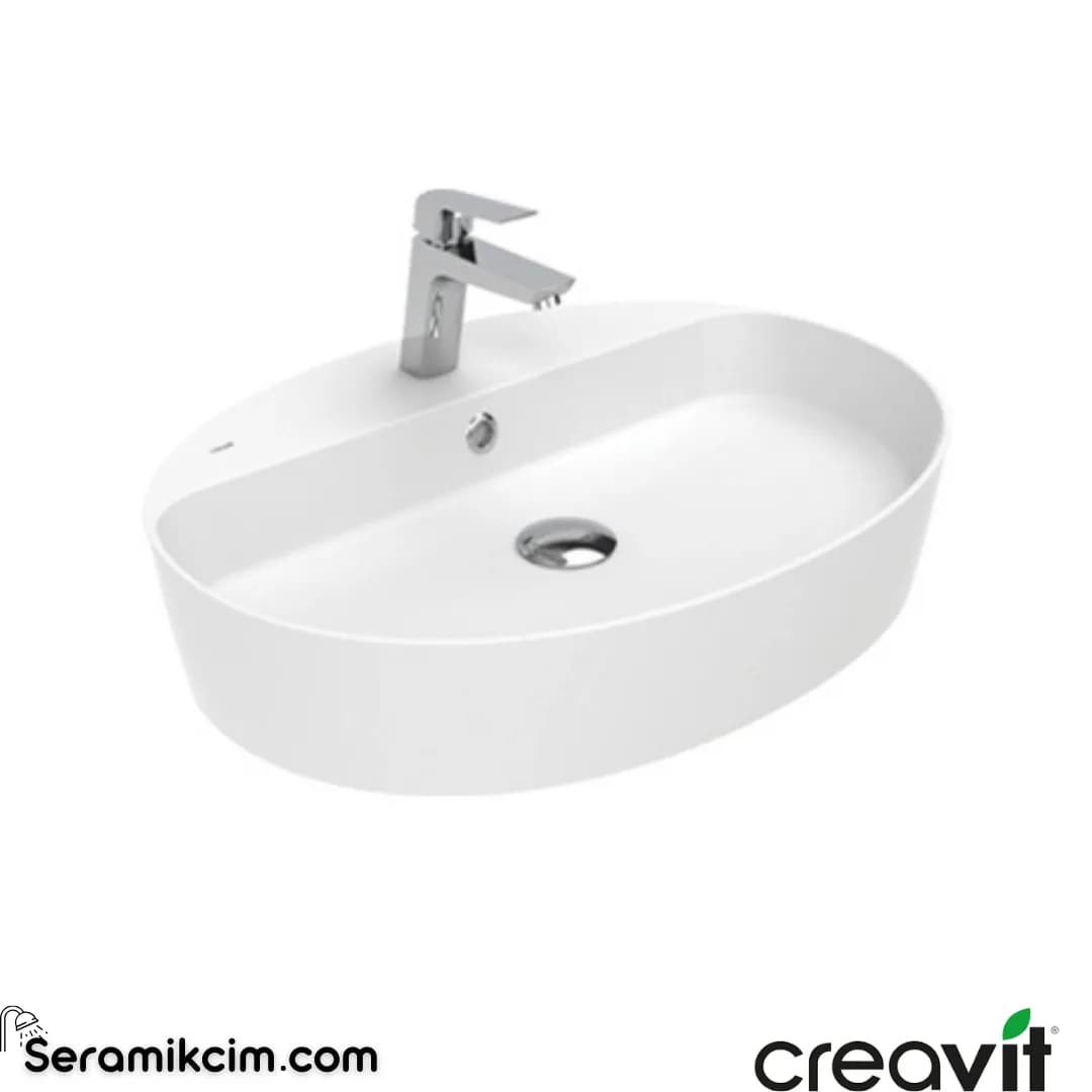 LOOP 60CM TEZGAHÜSTÜ OVAL İNCE LAVABO BEYAZ - CRVLP161-00CB00E-0000