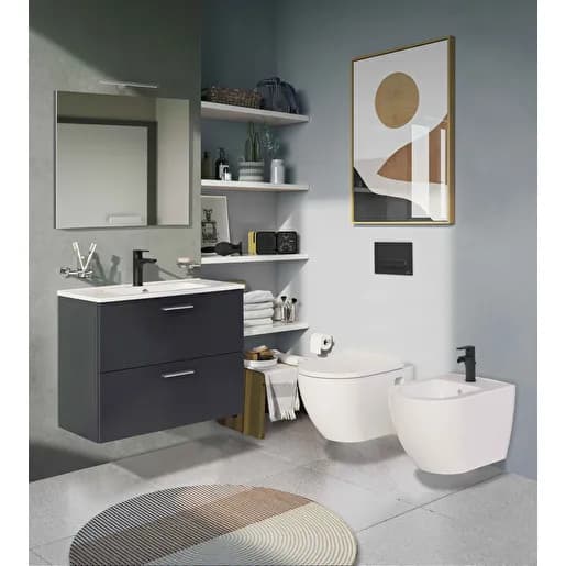 MIA SET80CMÇEKMECELİ(LAV.DLB.DÜZ AYNA)ANTRASİT - VİT75100