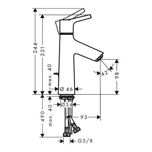 TALİS S TEK KOL.LAVABO BATARYASI 110 K.DALI - HNG72020000