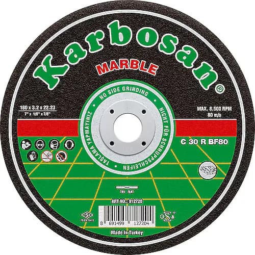 KARBOSAN 180*3.2*22 MERMER KESME TAŞI BOMBELİ - KRB12760 (912760)