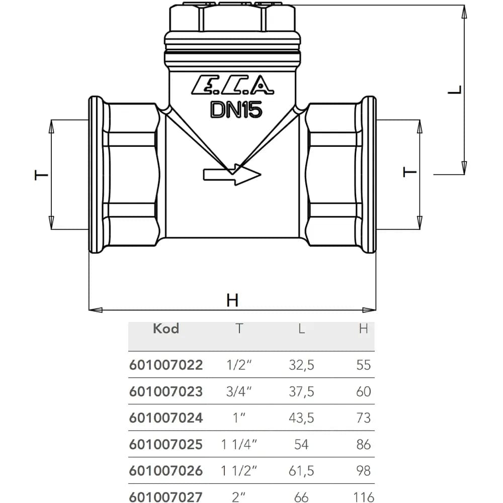ECA YATAY ÇEKVALF 1 1/4 - ECA601007025