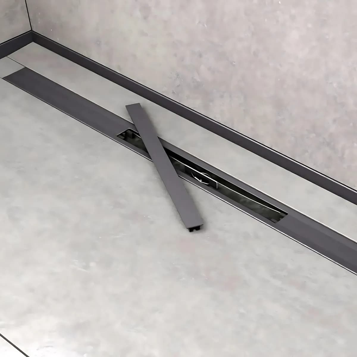 RİVER DUŞ KANALI 60CM MAT YANDAN Ç. TITANIUM SİYAH - HUP47H003600000TS01