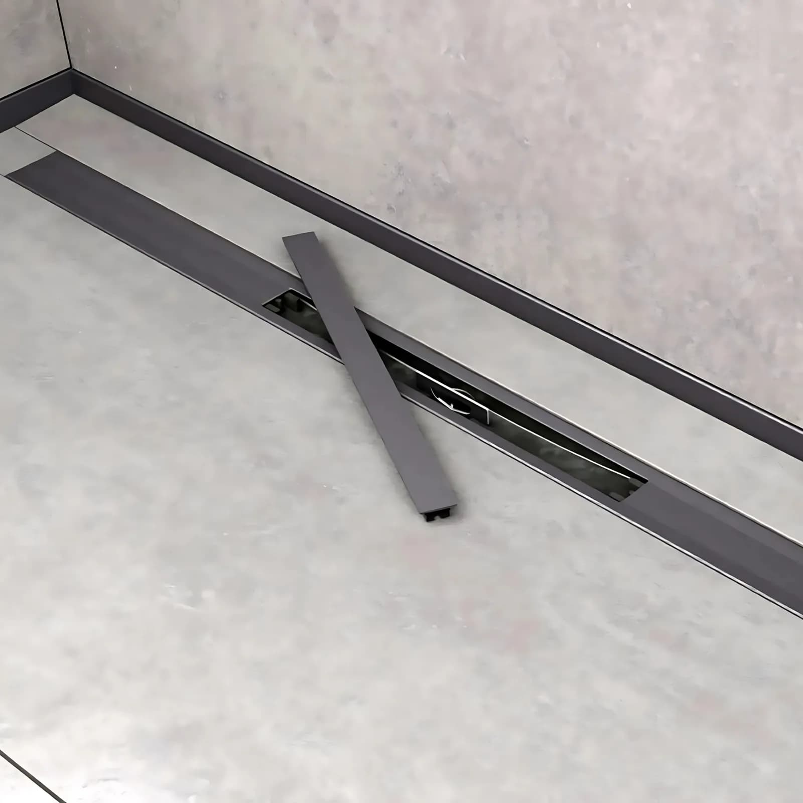 RİVER DUŞ KANALI 60CM MAT YANDAN Ç. TITANIUM SİYAH - HUP47H003600000TS01